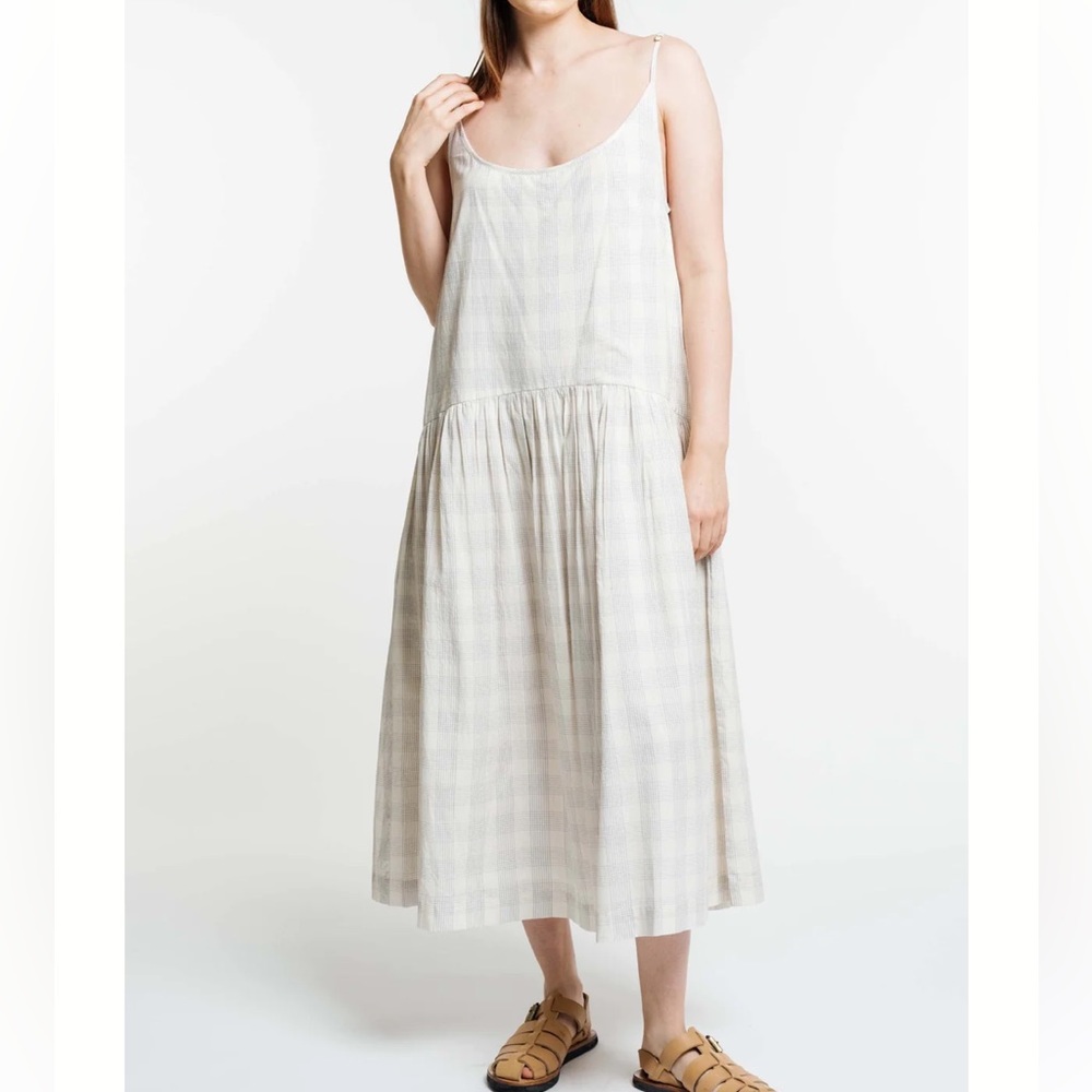 Laude the Label portrait dress windowpane pattern